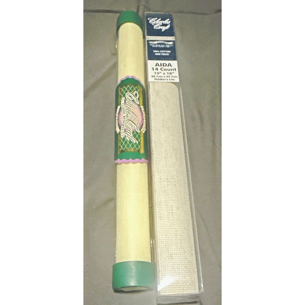 Charles Craft Aida Cloth 15" x 18". One Ivory (27 count) & one Silver (15 count)